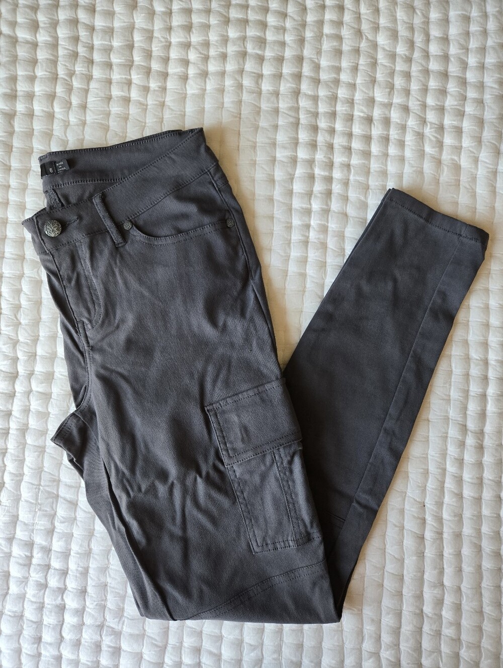 Prana Women's Meme Charcoal Gray Cargo Pants Size 6